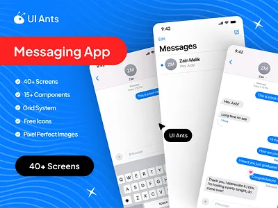 Messaging Mobile App Ui Kit app design chat app chat ui communication app communication ui interface design messaging app messaging design messaging ui mobile app ui mobile ui product design social app social design social ui ui daily ui design ux design