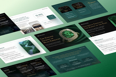 Emerald Mining Pitch Deck design emerald pitch deck figma google slides graphic design luxury pitch deck mining mining pitch deck powerpoint slides
