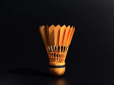 3d model - Badminton feather 3d 3d mockup 3d model background badminton black blender euro badminton feather games gold render sports wallpaper
