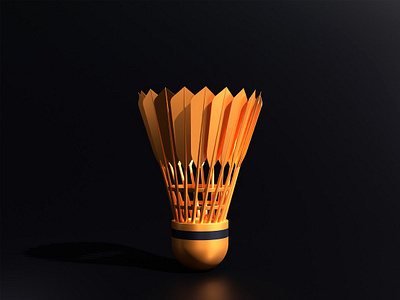 3d model - Badminton feather 3d 3d mockup 3d model background badminton black blender euro badminton feather games gold render sports wallpaper
