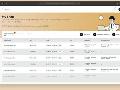 Flexvets - Veterinary Shift Management Dashboard badges clean design clinic dashboard design dual interface design gamification map view medical scheduling shift management sign offs table layouts ui veterinary clinic management veterinary technology vets