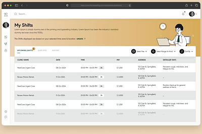 Flexvets - Veterinary Shift Management Dashboard badges clean design clinic dashboard design dual interface design gamification map view medical scheduling shift management sign offs table layouts ui veterinary clinic management veterinary technology vets