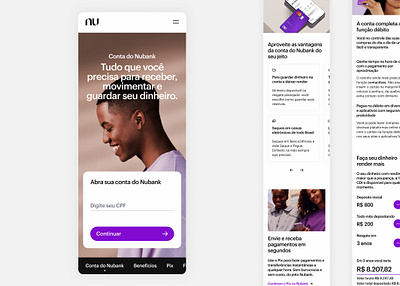 Conta Website Page account bank desktop fintech mobile page ui website