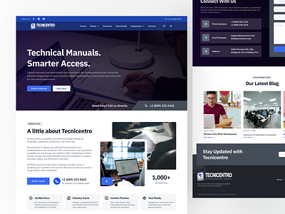 Tecnicentro - Editorial Systems for Technical Workflows 📱 design documentation illustration landing landing page logo manuals pagina web technical ui uiux website