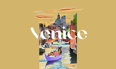 Venice Illustration design font illustration italy venice
