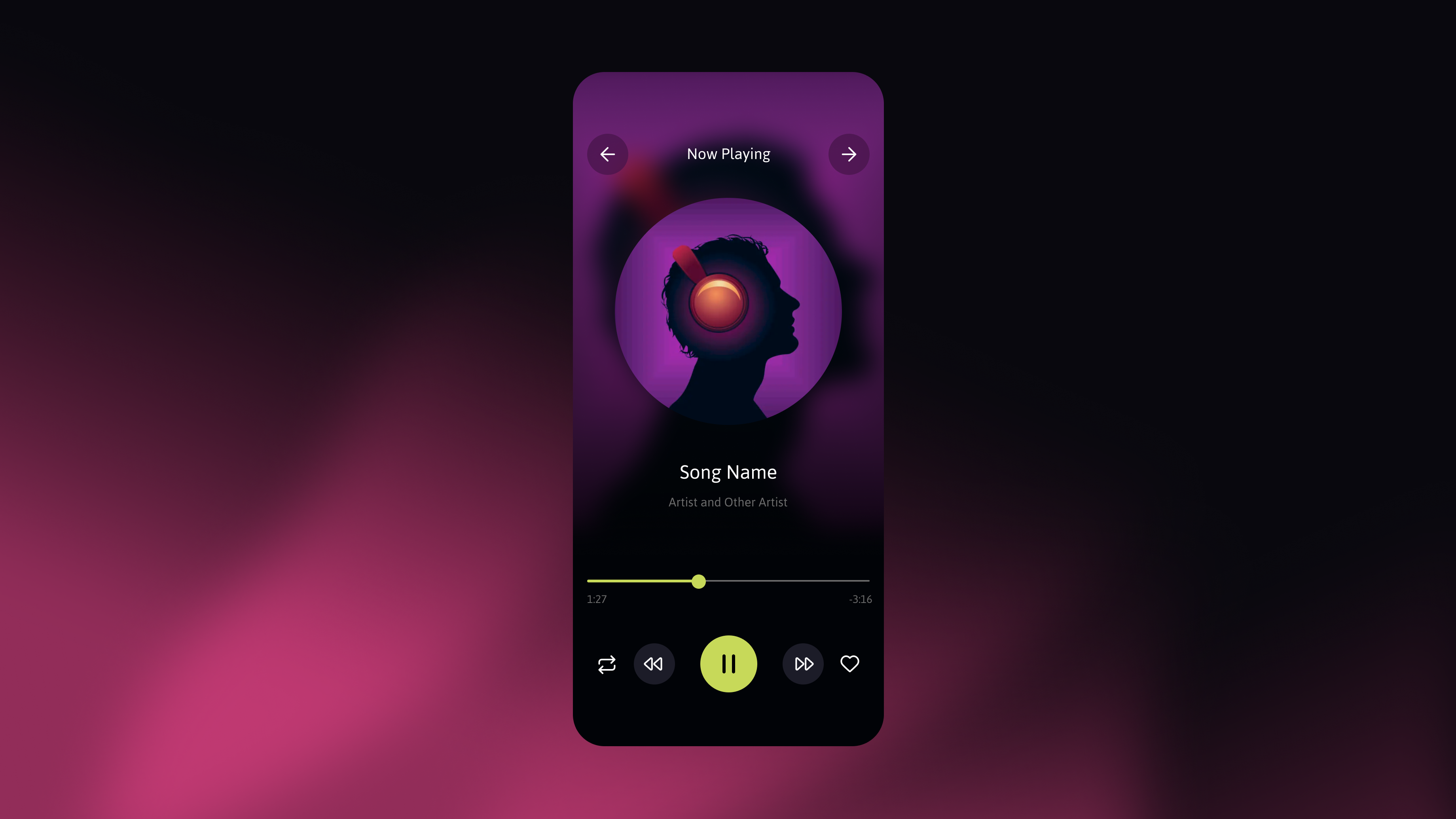 Daily UI Challenge - Music Player ui ui design ux ux design web design