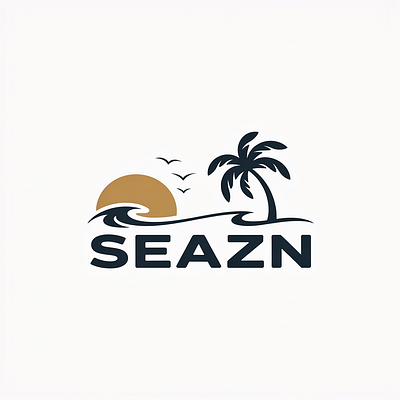Seazn Sunset & Palm Logo graphicdesigner