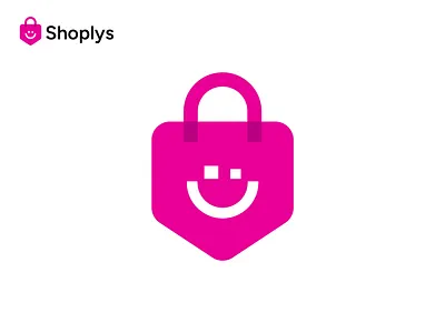 creative shopping bag logo with winking smiley face brand identity branding cart icon logo logo design minimalist shopping bag shopping bag logo smile ui winking smiley face