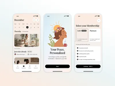 Wellness - Mobile App app clean design health ios membership mobile modern schedule therapy ui ux wellness yoga