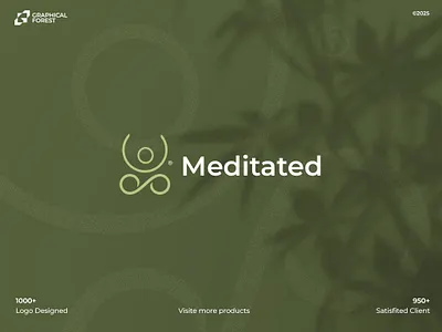Meditation Logo Design for Meditated graphical forest health logo iconic logo logo designer logo maker meditation logo yoga logo