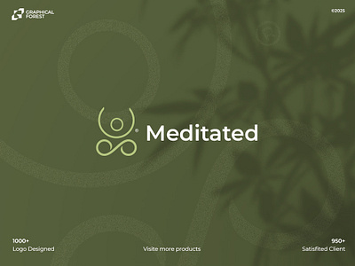 Meditation Logo Design for Meditated graphical forest health logo iconic logo logo designer logo maker meditation logo yoga logo