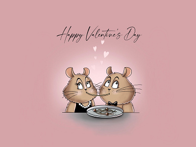 Valentine's Day postcard from The Hamster collection design graphic design illustration postcard