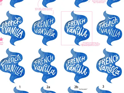 Creamer Hand Lettering Sketches creamer french vanilla hand lettering lettering logo logo lettering packaging design sketches so delicious sweet and creamy typography unsweet