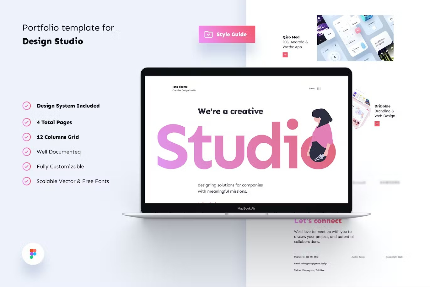 Design Studio Creative Portfolio Template UI Kit animation app branding dashboard illustration mobile mobile app product design ui ui design ui kit user interface ux ux design web web design web development website