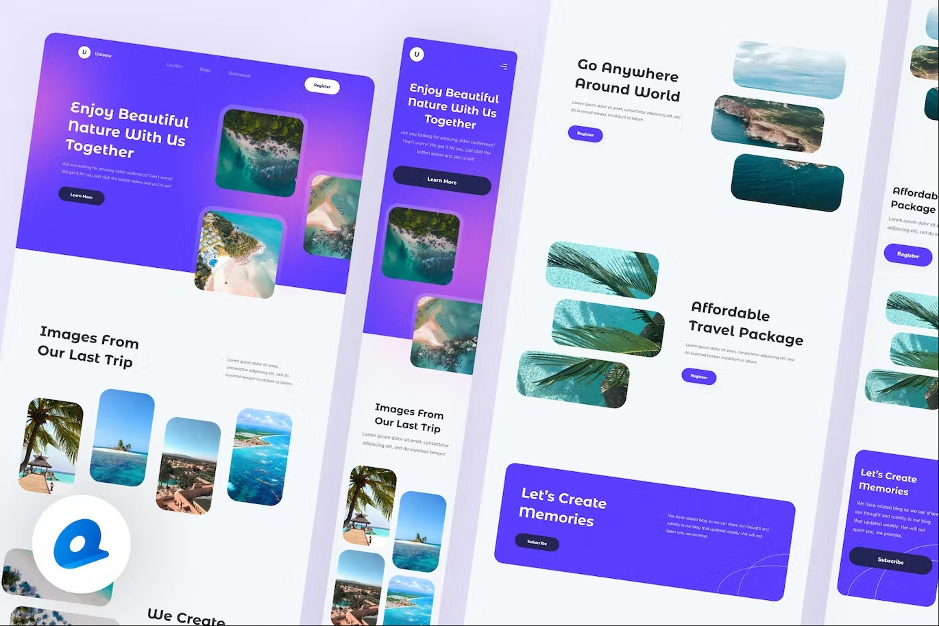 Vacation Landing Page animation app branding dashboard design graphic design illustration mobile mobile app product design ui ui design ui kit user interface ux ux design web web design web development website