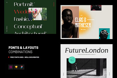 Web Fonts & Layouts Combinations UI Kit Template by Deborah Jones on ...