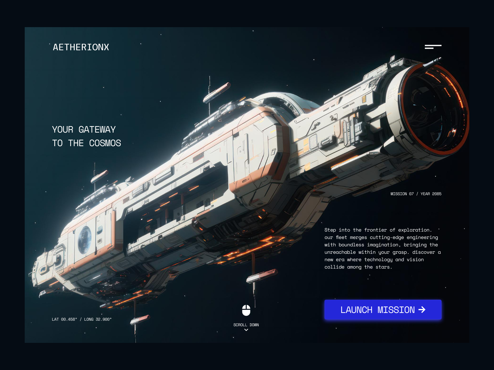 Launch the Future — Sci-Fi Exploration UI visualdesign
