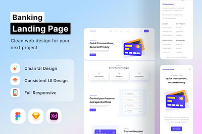 Banking Landing Page animation app branding dashboard illustration mobile mobile app product design ui ui kit user interface ux web web design web development website