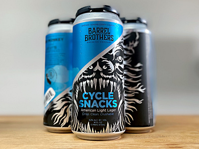 Barrel Brothers // Cycle Snacks bear craft beer cycling illustration mountain biking packaging