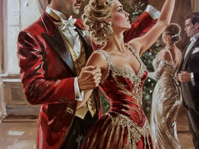 Yuleide Ball 2 cover art work graphic design historical romance illustration yuleide