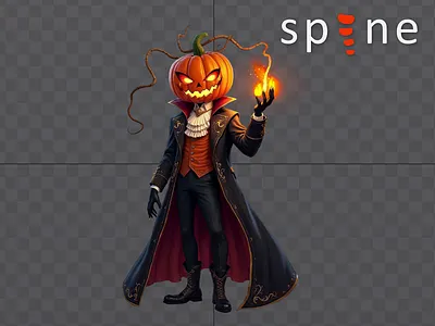 Dracula's Fortune - Pumpkin 2d 2d animation animation character game hero lab motion motion graphics spine vialex