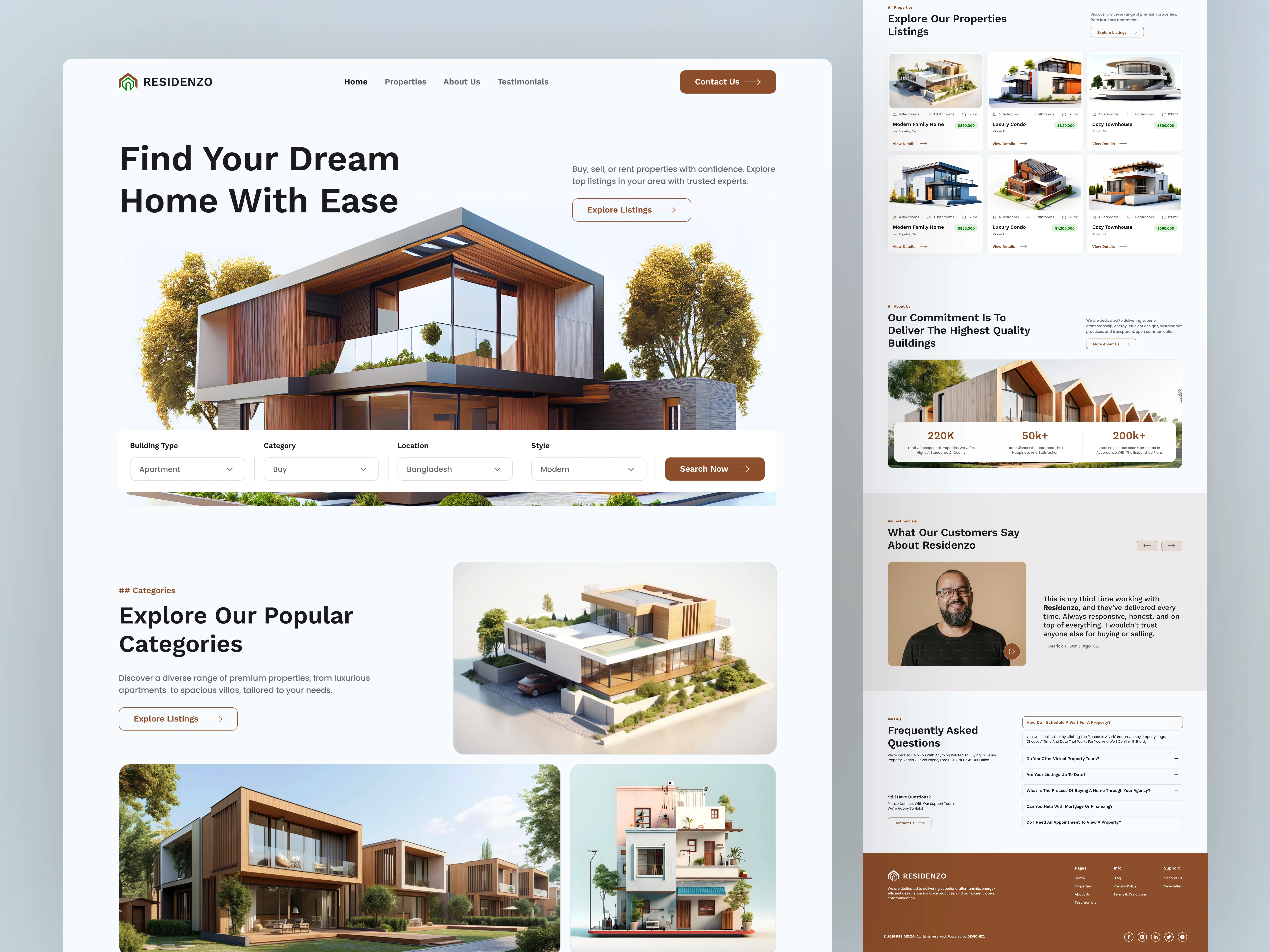 Real Estate Landing Page home building hotel booking house house rental interior design landing page property website real estate real estate agency real estate landing page residence skyscanner uiux uiux design web design web ui website website design