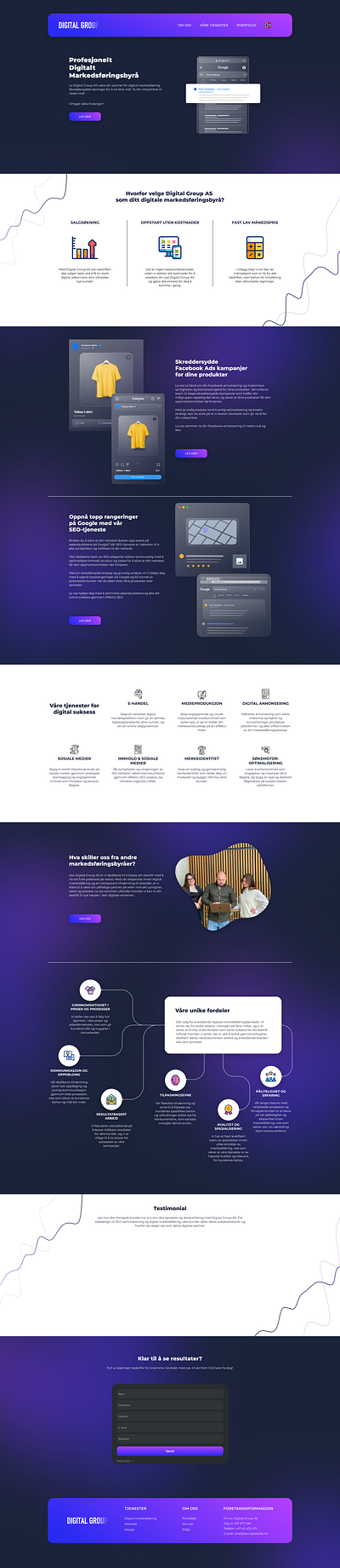 Website design for marketing company graphic design ui