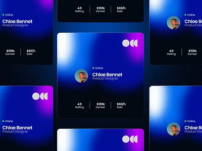 Freelancer Profile Card — Neon Gradient UI