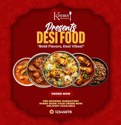 Desi Cuisine Marketing Visual Poster branding color design graphic design illustration illustrator logo vector visual branding visual marketing