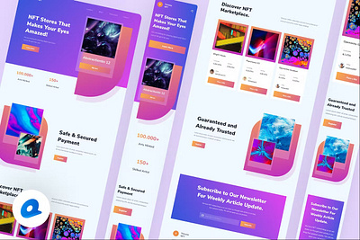 NFT Store Landing Page animation app branding dashboard illustration mobile mobile app product design ui ui kit user interface ux web web design web development website