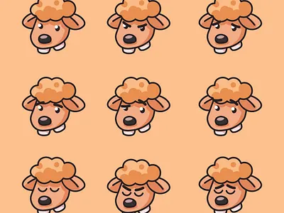 Sheep Character Icon Set – Caricature Meets Vector Design art design drawing graphic design icon icon design illustration illustrator sheep vector