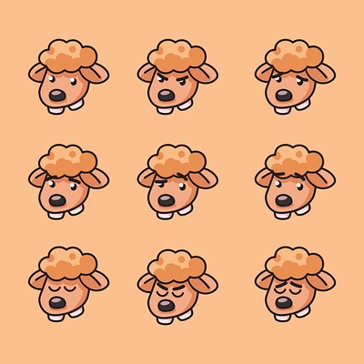 Sheep Character Icon Set – Caricature Meets Vector Design art design drawing graphic design icon icon design illustration illustrator sheep vector