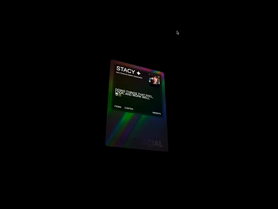 Interactive holographic card 3d business card card cursor design holographic hover interaction interactive design ui webdesign website