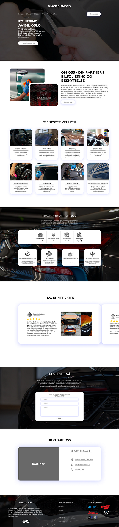 Website design for a car wrap/foil company