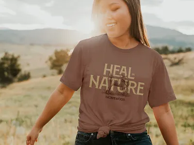 ThorpeWood apparel branding brown earthy farm feminine goat heal health landscape leaves logo natural nature outdoorsy scenic thorpewood tree tshirt wellness