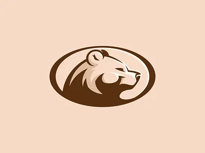 Bear Logo animal bear brand design graphic design grizzly logo round wild