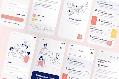 Emaily - Mobile Email / Messaging App UI Kit animation app branding dashboard illustration mobile mobile app product design ui ui kit user interface ux web web design web development website