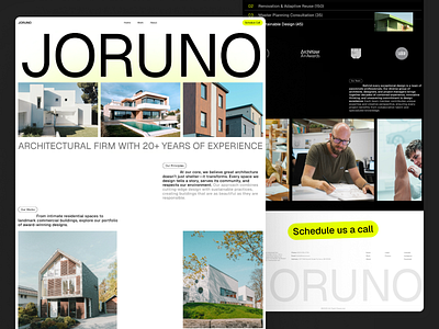 Joruno - Architectural Company architecture home page landing page ui ux website