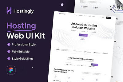 Hostingly - Hosting Plan Landing Page UI Template animation app branding dashboard design graphic design illustration mobile mobile app product design ui ui design ui kit user interface ux ux design web web design web development website