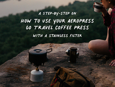 Illustrated guide to use an Aeropress with a stainless filter graphic design illustration infographics