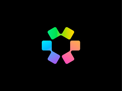 Hexalink logo (for sale) blockchain branding colorful connection design hex hexagon icon link linked logo mark monogram negative space technology web3
