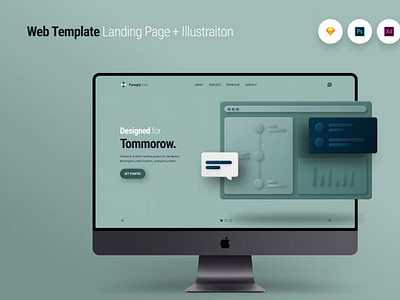 Web Template Landing Page + Illustraiton 1 animation app branding dashboard development graphic design illustration mobile mobile app product design ui ui design ui kit user interface ux ux design web web design web development website