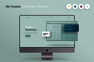 Web Template Landing Page + Illustraiton 1 animation app branding dashboard development graphic design illustration mobile mobile app product design ui ui design ui kit user interface ux ux design web web design web development website