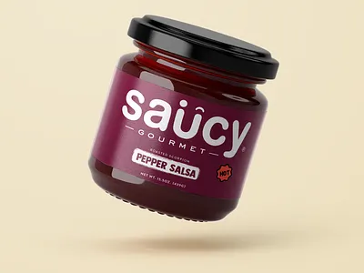 Saucy Gourmet – Salsa Jar Packaging Design brand identity design brandidentity branding illustration label design logo logo design packaging design