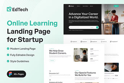 EdTech - Online Learning LandingPage UI Kit animation app branding dashboard design graphic design illustration mobile mobile app product design ui ui design ui kit user interface ux ux design web web design web development website