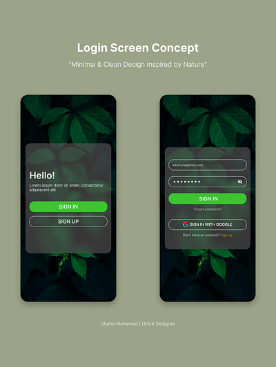 Login Screen UI Design dark mode figma login screen minimal mobile app ui ux