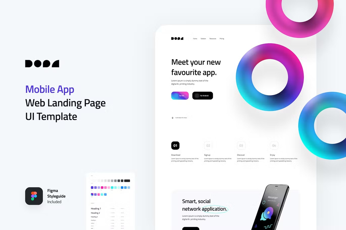 Dopa - Mobile App Web Landing Page UI Kit Template animation app branding dashboard development illustration landing page mobile mobile app product design ui ui design ui kit user interface ux ux design web web design web development website
