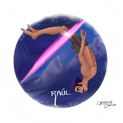 Teleporting backflip backflip digital painting illustration portrait procreate teleporting