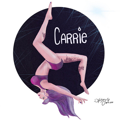 Arial Dancer arial dancer digital painting illustration portrait procreate upsidedown