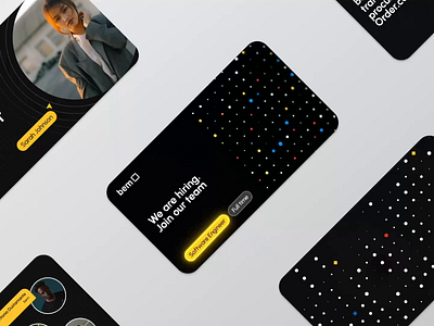 Visual design system for bem.ai animation branding cards dark design system figma graphic design illustration jitter motion motion graphics social system ui